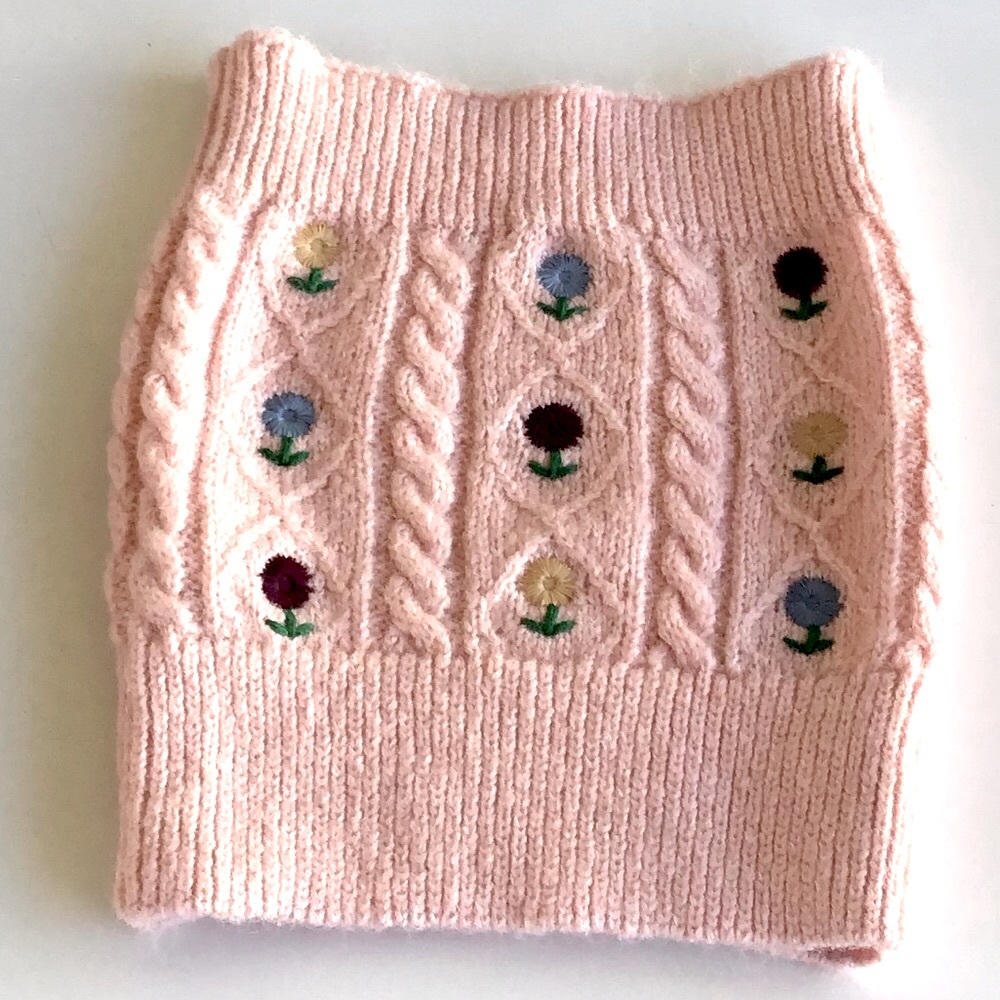 Zara floral embroidered cable knit tube top